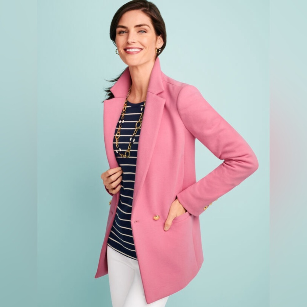 Talbots Knit Double Button Blazer